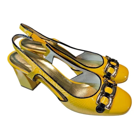 Marc Jacobs Yellow Slingback Heels Size 39.5